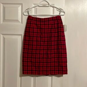 Givenchy Red and Black Pencil Skirt wool